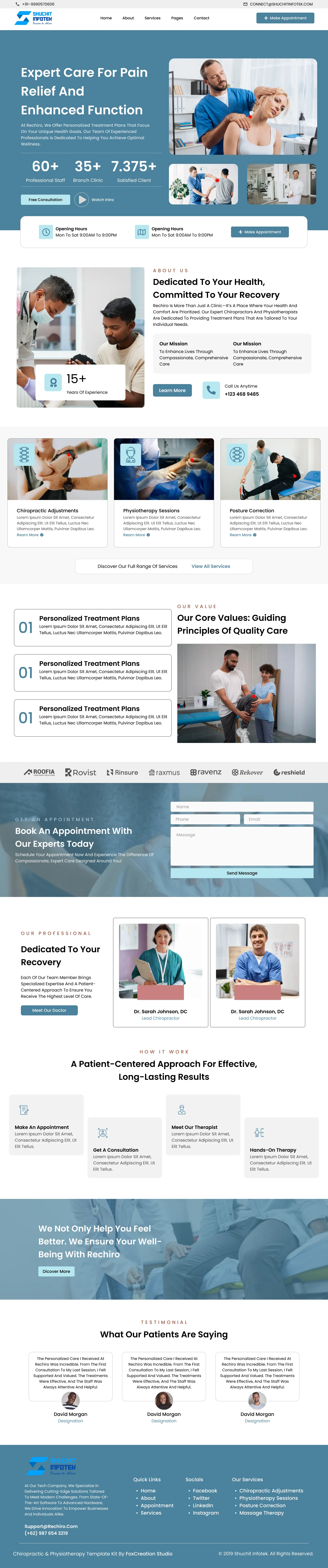 Orthopedic healthcare website design projects